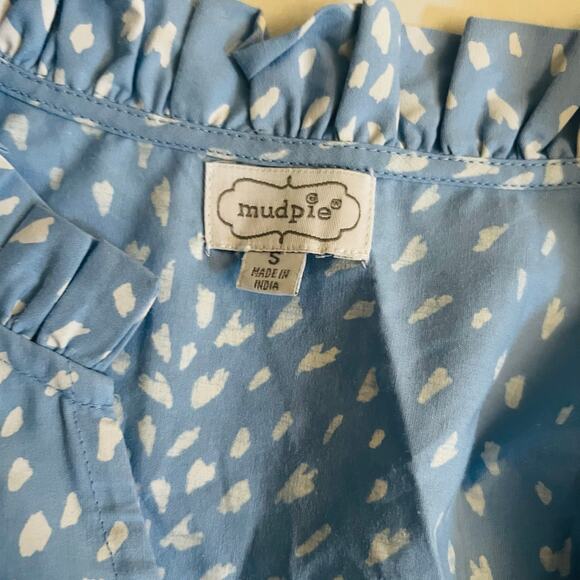 Mud Pie Printed Sleeveless Tiered Dress Size S Small Blue - Picture 5 of 8